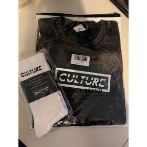Culture Kicks Original Box‎ Logo Acid Wash Black XL With Culture Kicks Socks NWT